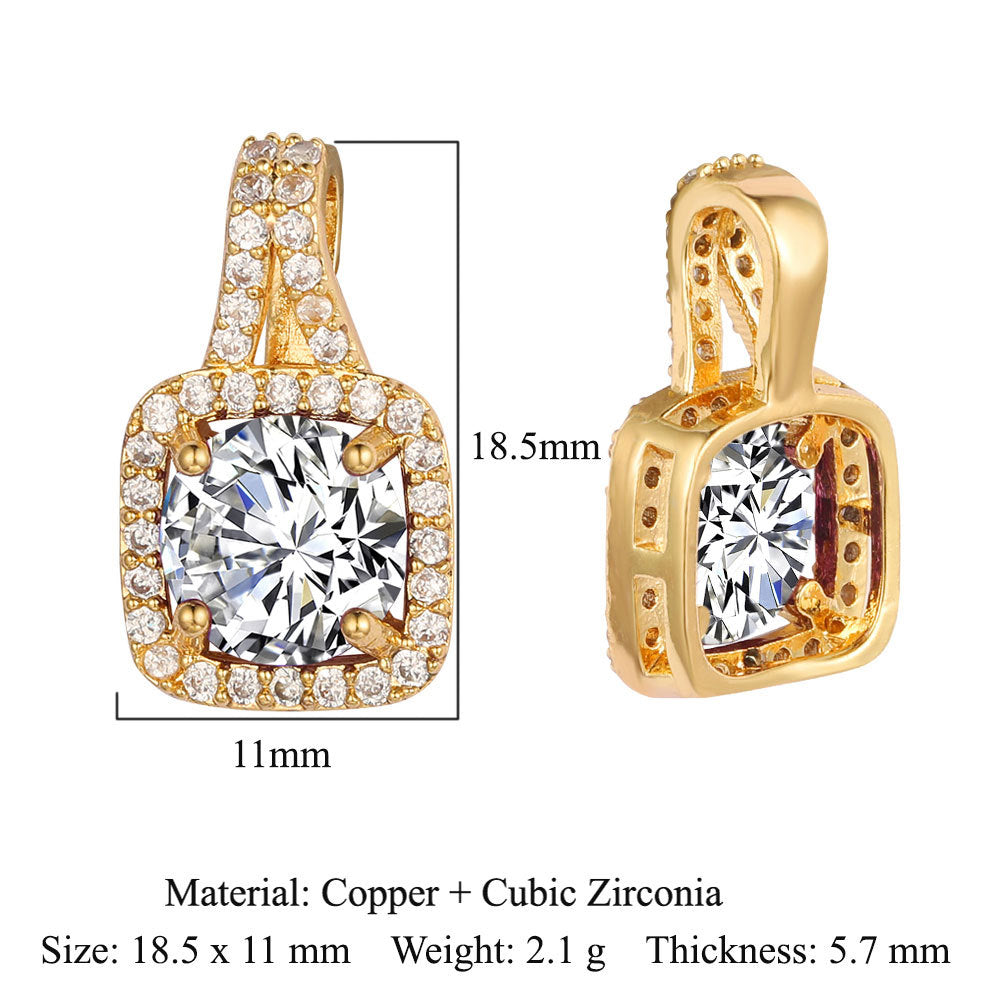 Water Drop Square Heart-shaped Leaves Female Pendants