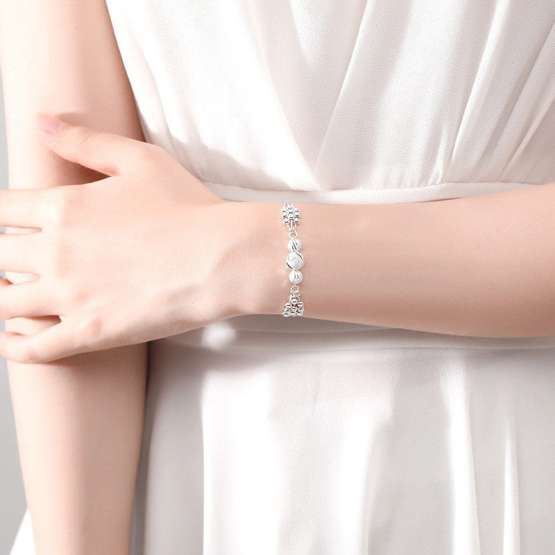 Lucky Beads Sier Bead Light Luxury Minority Design Bracelet