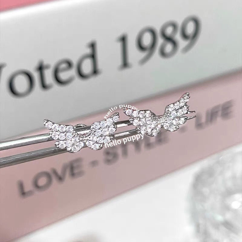 Bone Titanium Steel Full Diamond Screw Twist Sweet Cool Hot Stud Earrings