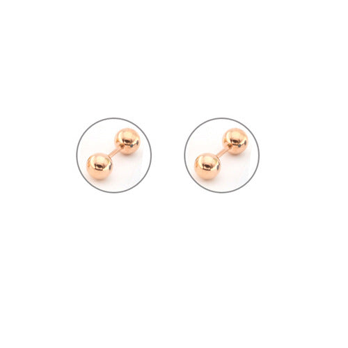 Men's Twist Dumbbell Ball Cartilage Ear Bone Pin Titanium Steel Golden Earrings