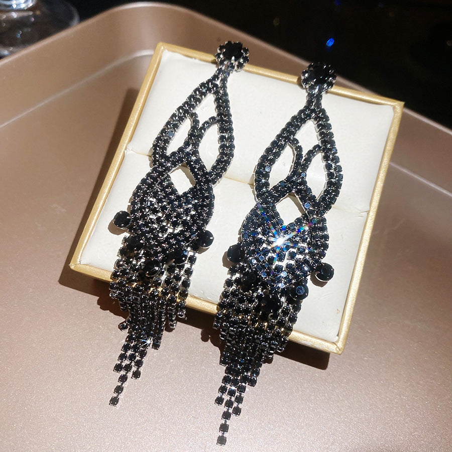 Women's Sier Diamond Tassel Light Luxury High-grade Simple Rings