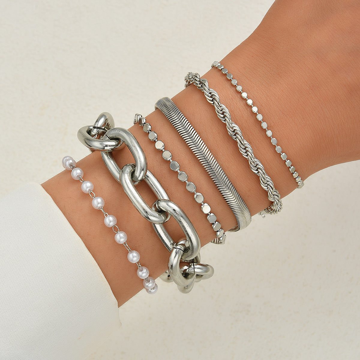 Leaves Glossy Irregular With Personality Stripes Bracelets