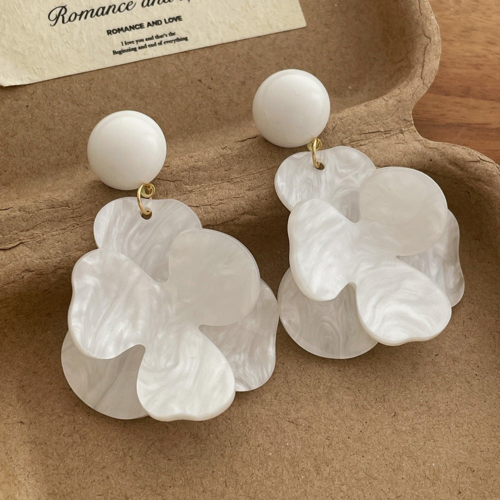 Retro Super Fairy Flowers Niche Temperament Vacation Style Mori Exaggerated Earrings