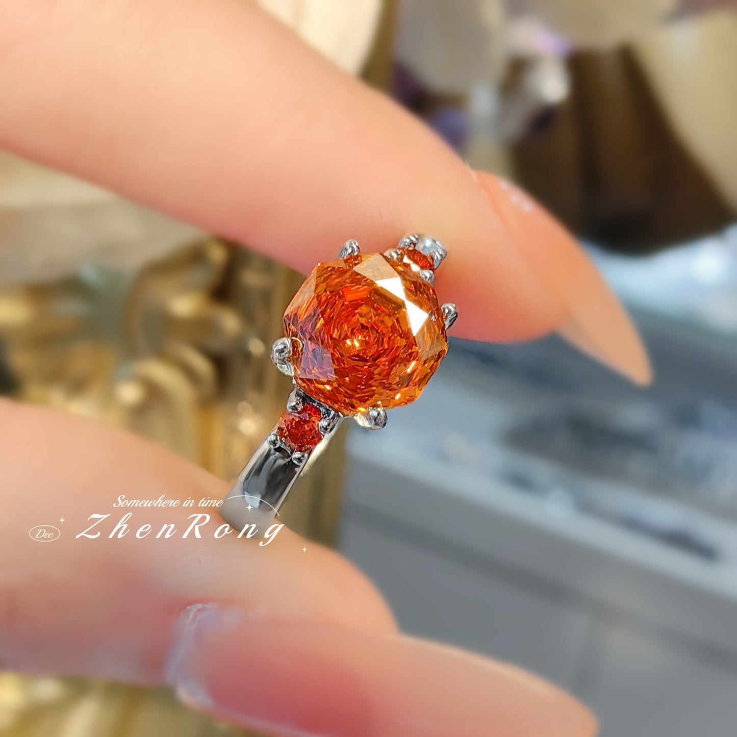 Women's Colorful Inlaid High Carbon Diamond Chinese Jewelry Set