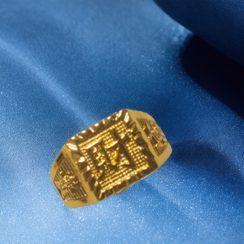 Men's Local Tyrants Gold-plated Imitation Gold Fortune Rings