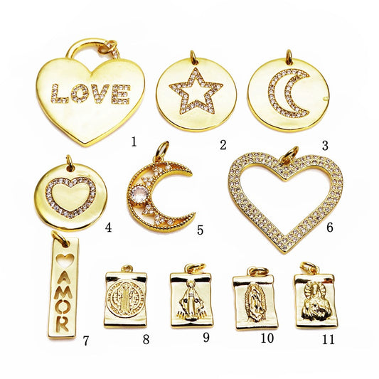 Micro Inlaid Zircon Love Virgin Mary Small Pendants