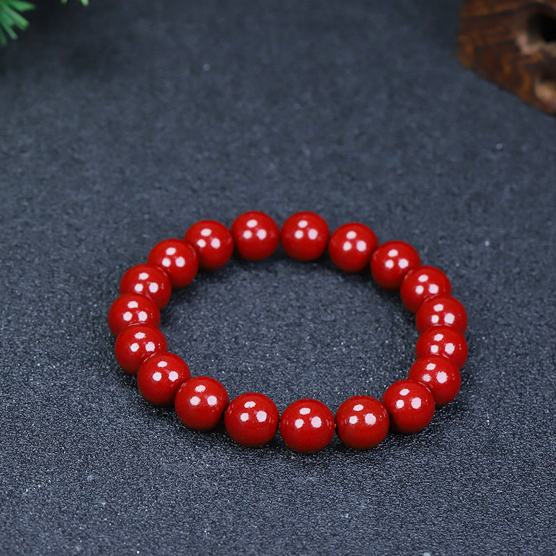 Gold Sand Round Beads Handmade Beaded Life Single Bracelet