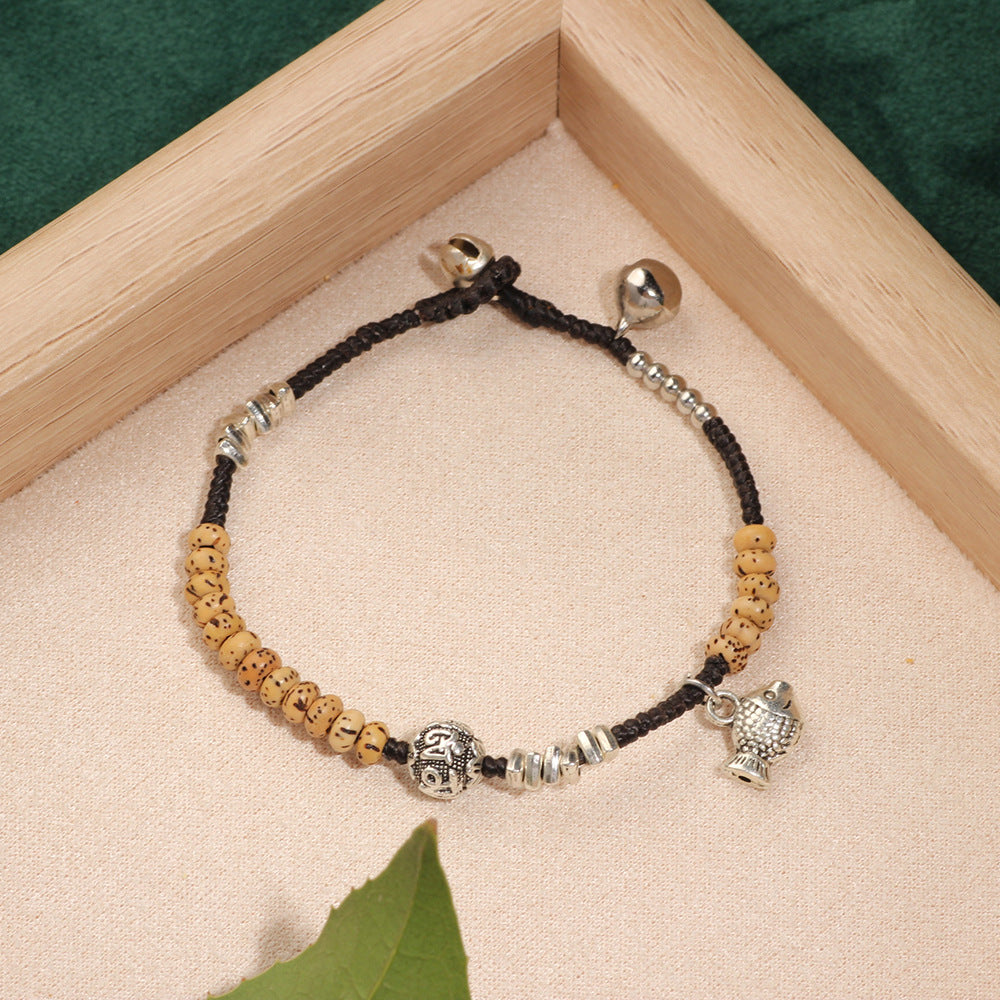 Women's Retro National Trend Versatile Artistic Woven Chinese Bracelet