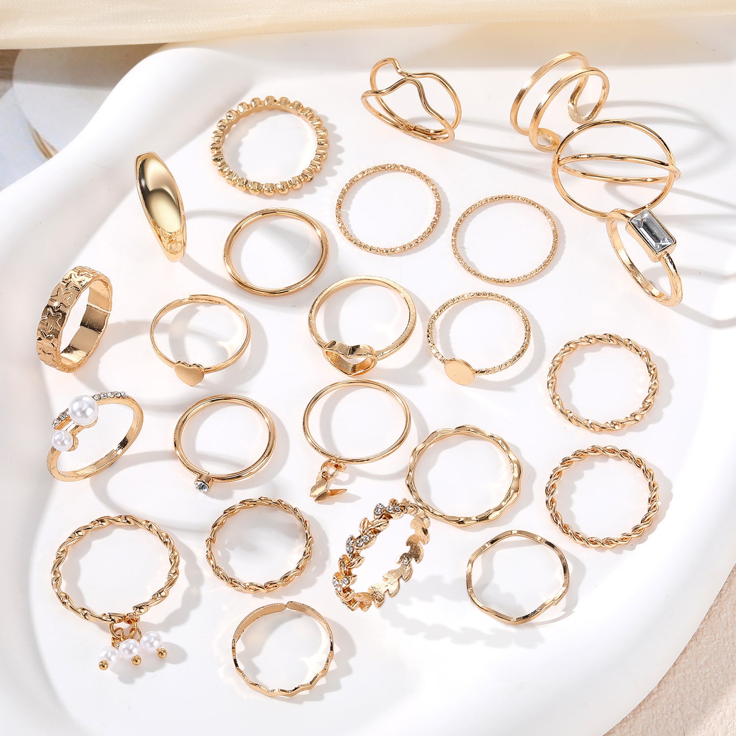 Wheat Twist Pearl Advanced Sense Fashion Ring