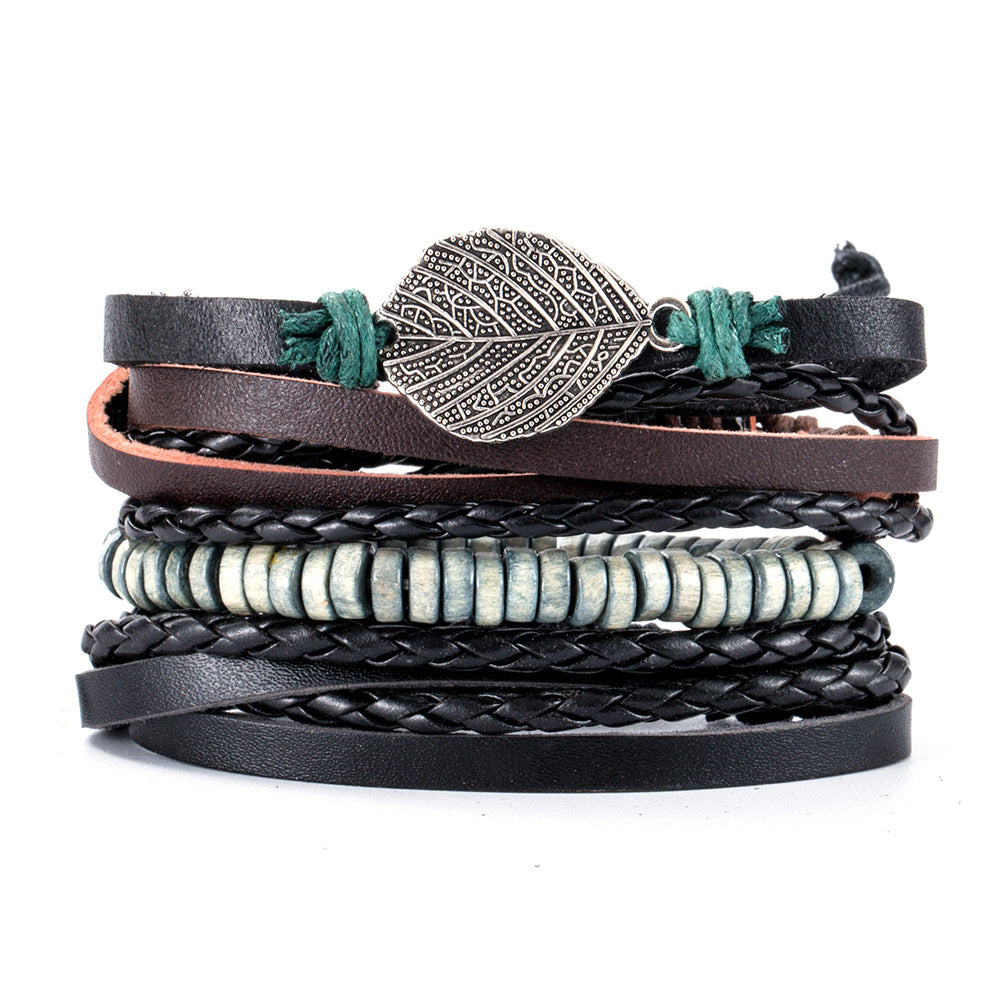 Women's & Men's Ornament Simple Hand Woven Rope Leather Bracelets