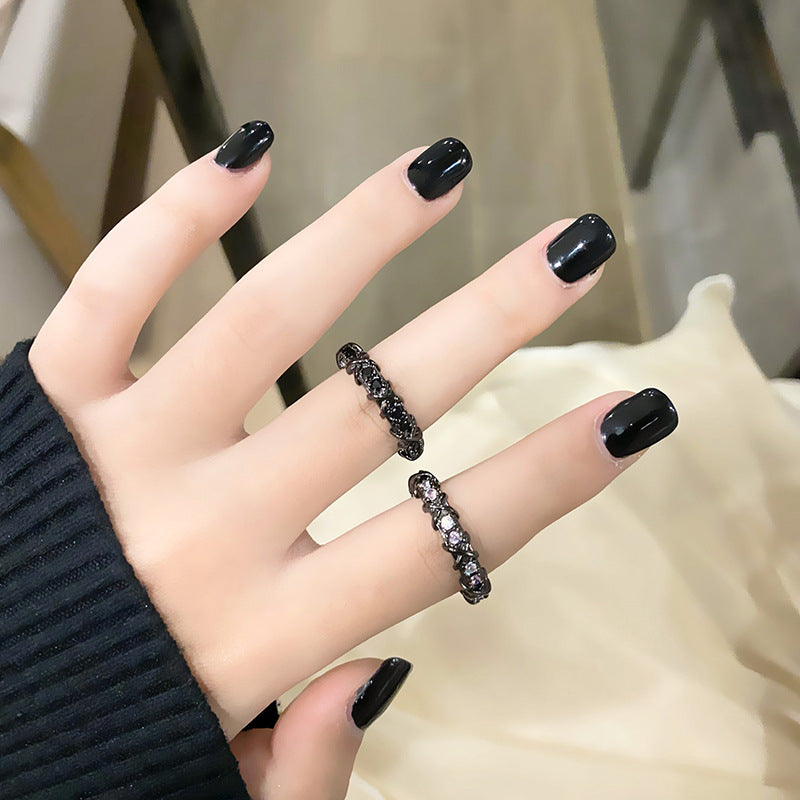 Female Twin Design Personality Simple Zircon Rings
