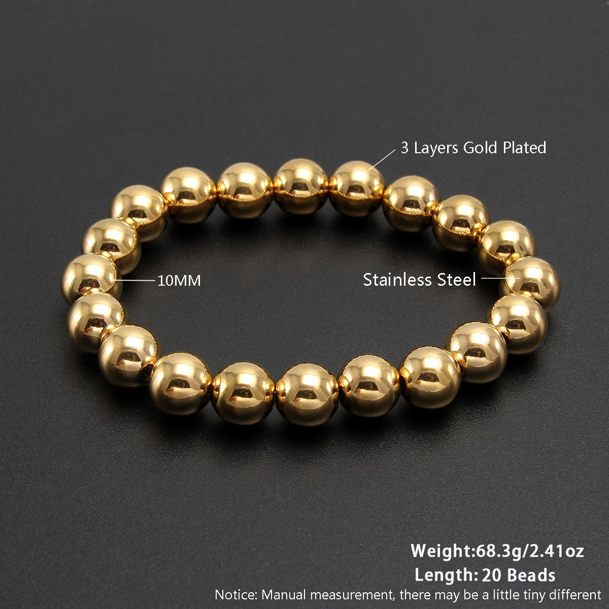 Women's & Men's Stainless Steel Gold-plated Gold Sier Two-color Bracelet