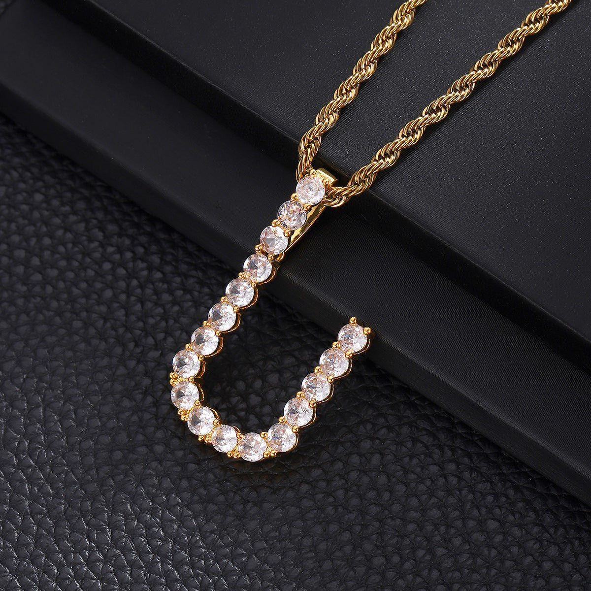 Women's & Men's English Letters Copper Inlaid With Zircon Pendants