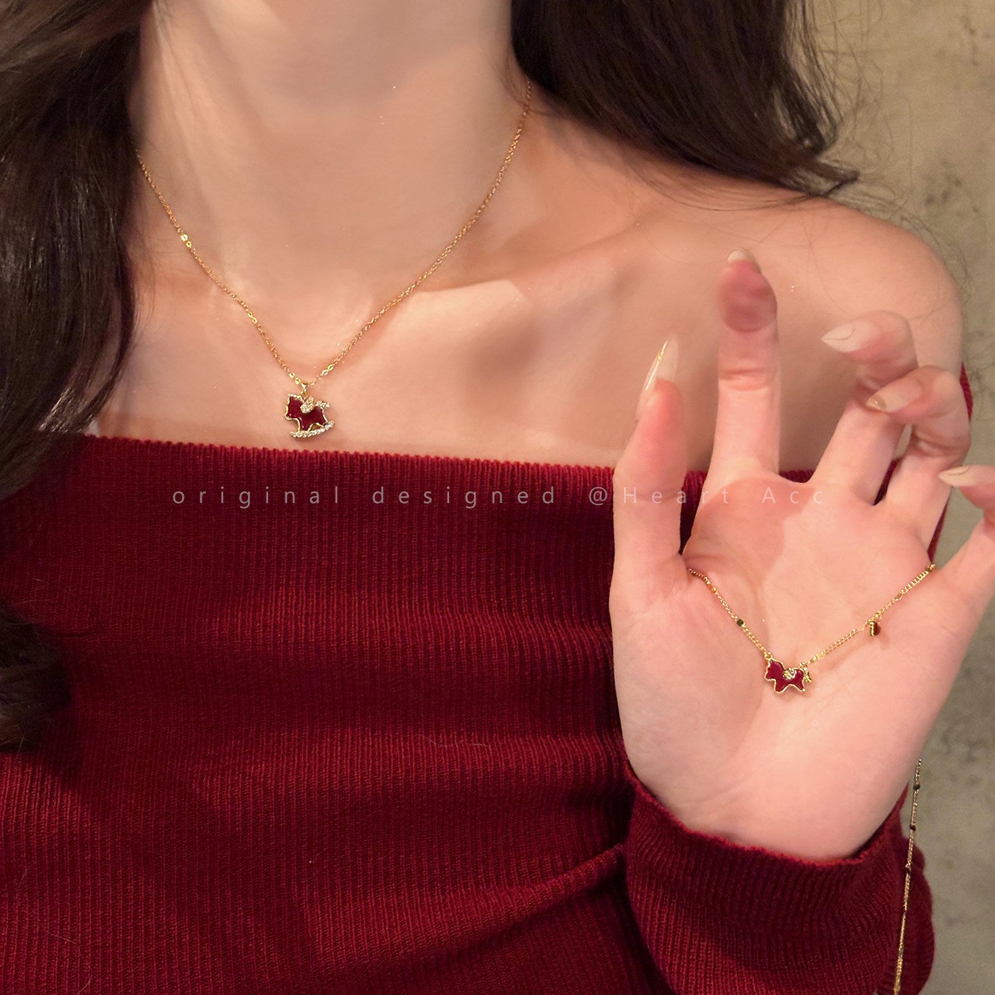 Life Red Heart Clavicle Chain Gifts For Necklace