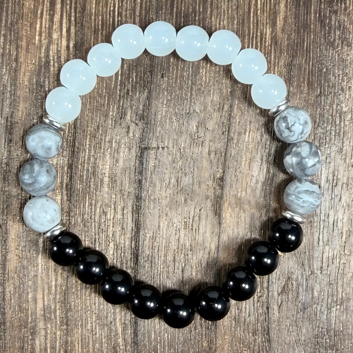 Tigereye Natural Stone Beaded Crystal Unisex Bracelet