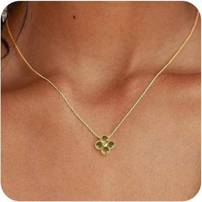 Women's Colors Four-leaf Clover Affordable Luxury Fashion Temperament Design High-grade Pendants