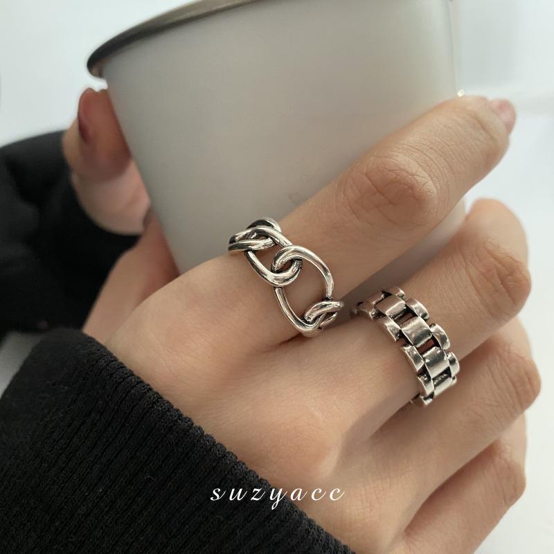 Cold Simple Cross Open Index Finger Fashion Rings