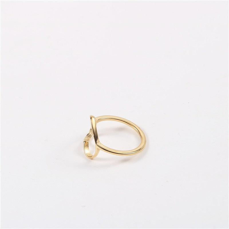 Gold-plated Hollow Heart Love Index Finger Middle Ring