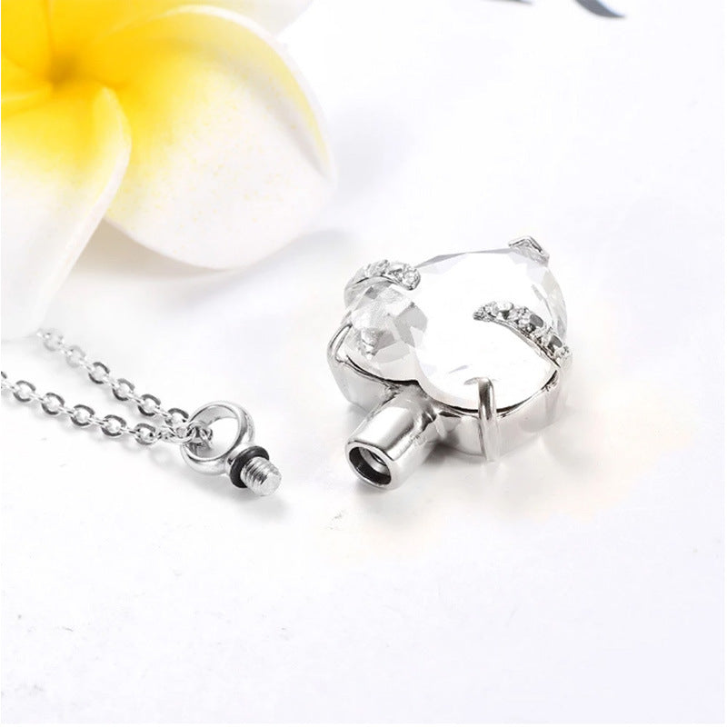 Heart-shaped Crystal Month Birthday Stone Casket Pendants