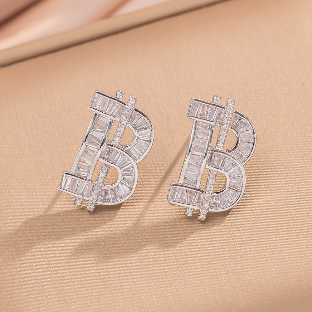 Simple Classic All Match Fashion Zircon Earrings