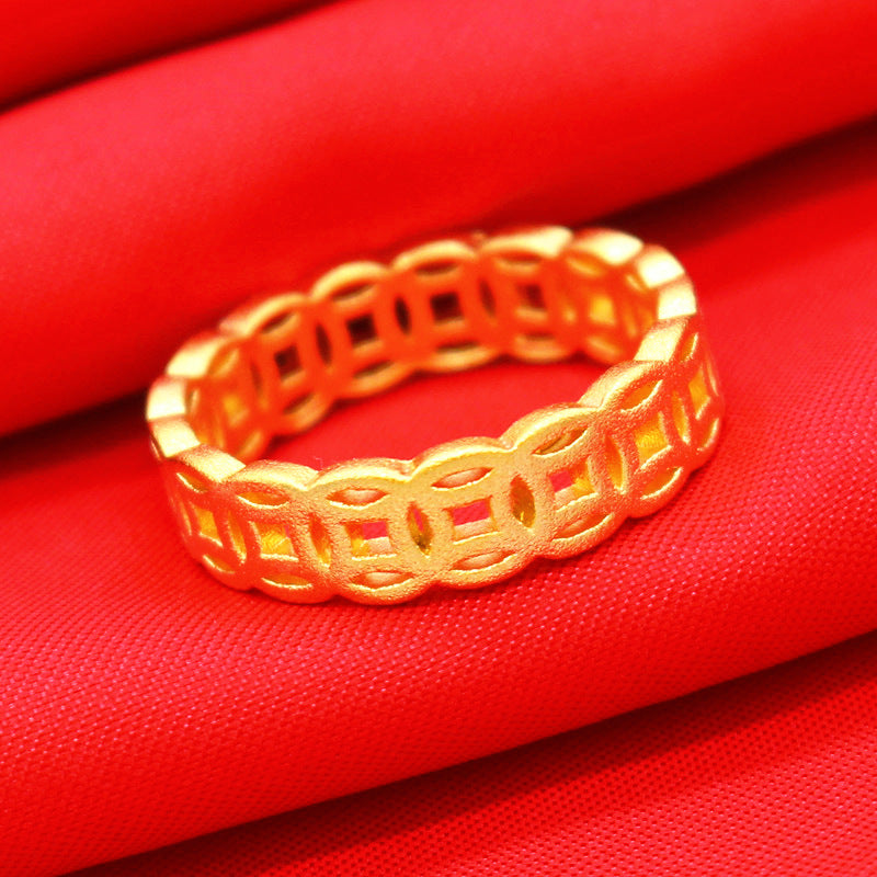 Copper Coin Vintage Plated Couple Index Finger Rings