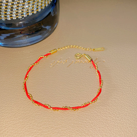 Women's & Men's Pair Korean Style Red Rope Braid Bracelet