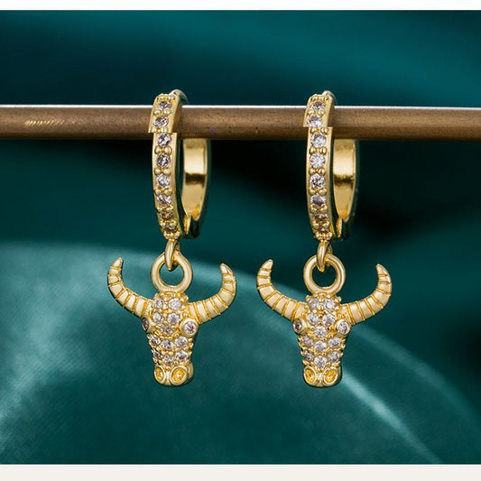Women's Cow Head Fashion Creative Zodiac Premium Earrings