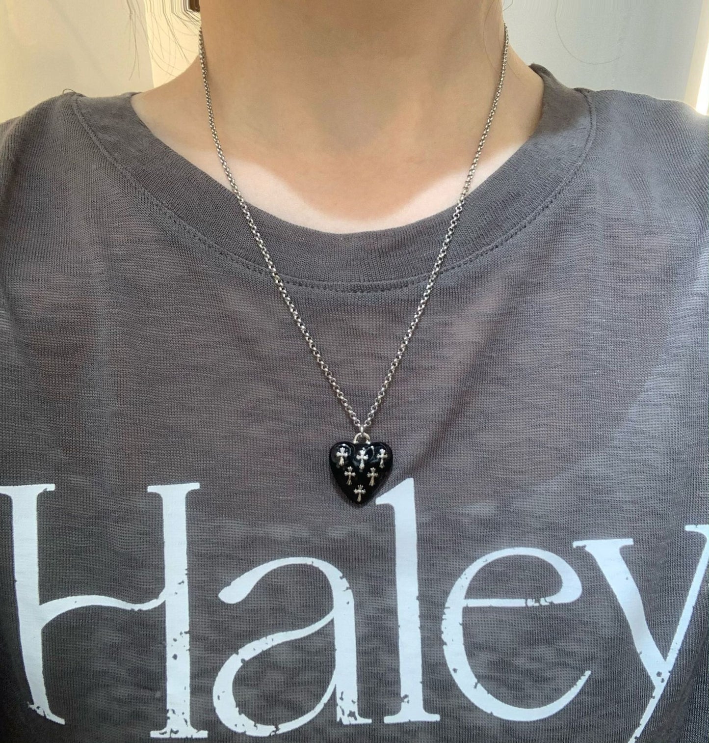 Dark Crock Heart Style Love Cross Hip Hop Sweet Necklaces