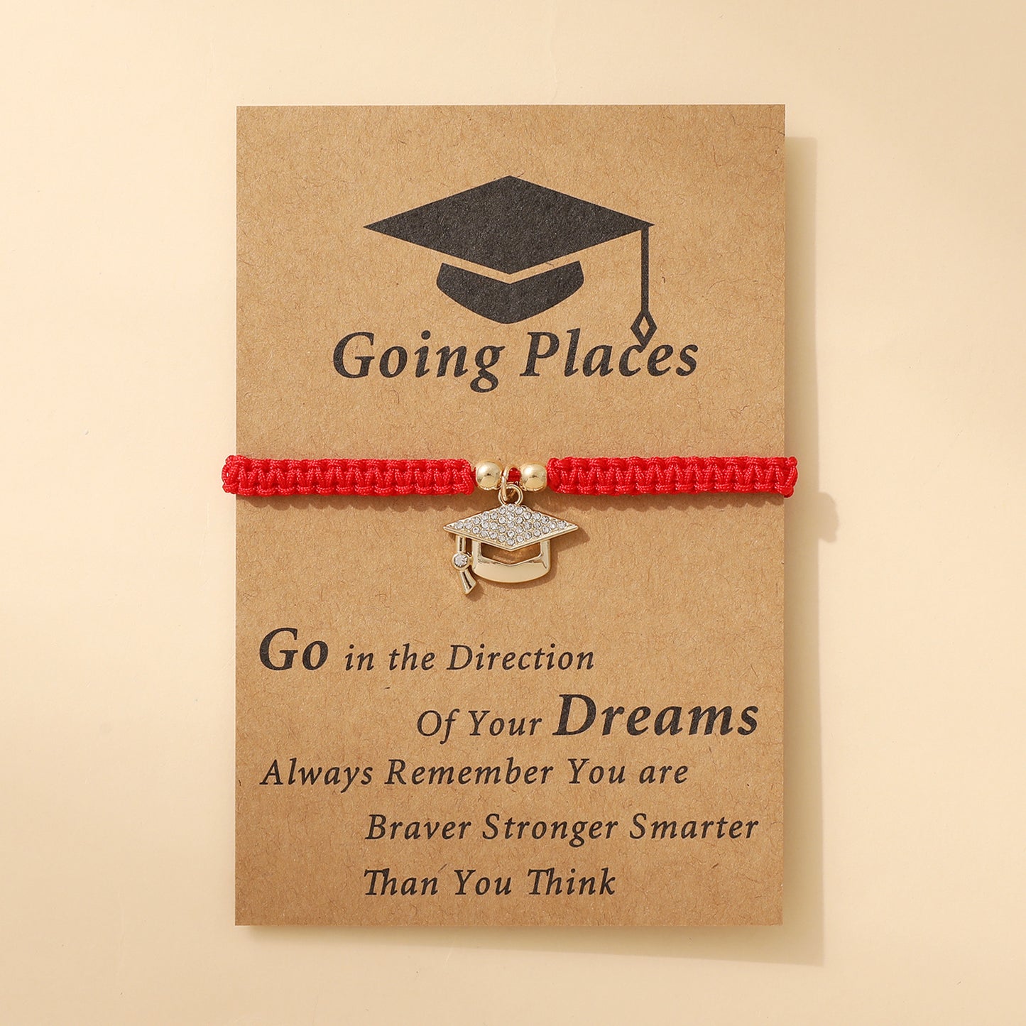 Doctorial Hat Woven Design Sense Graduation Blessing Card Carrying Bracelets