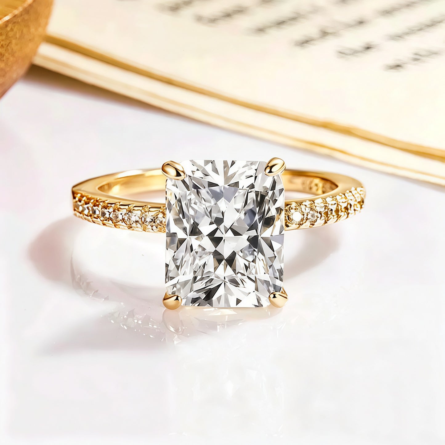 Ice Flower Cut Moissanite Light Luxury High-grade Sugar Couple Temperament Ring