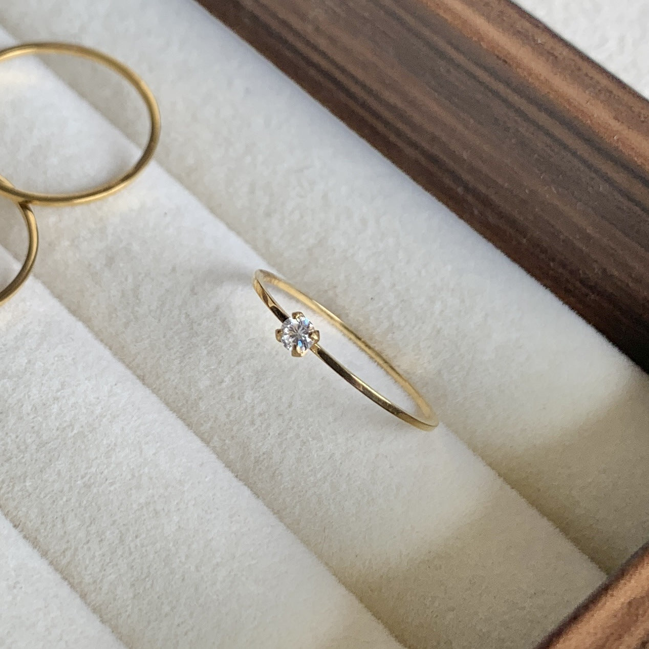 Fine Small Diamond Mini Zircon Light Luxury Advanced Simple Style Rings