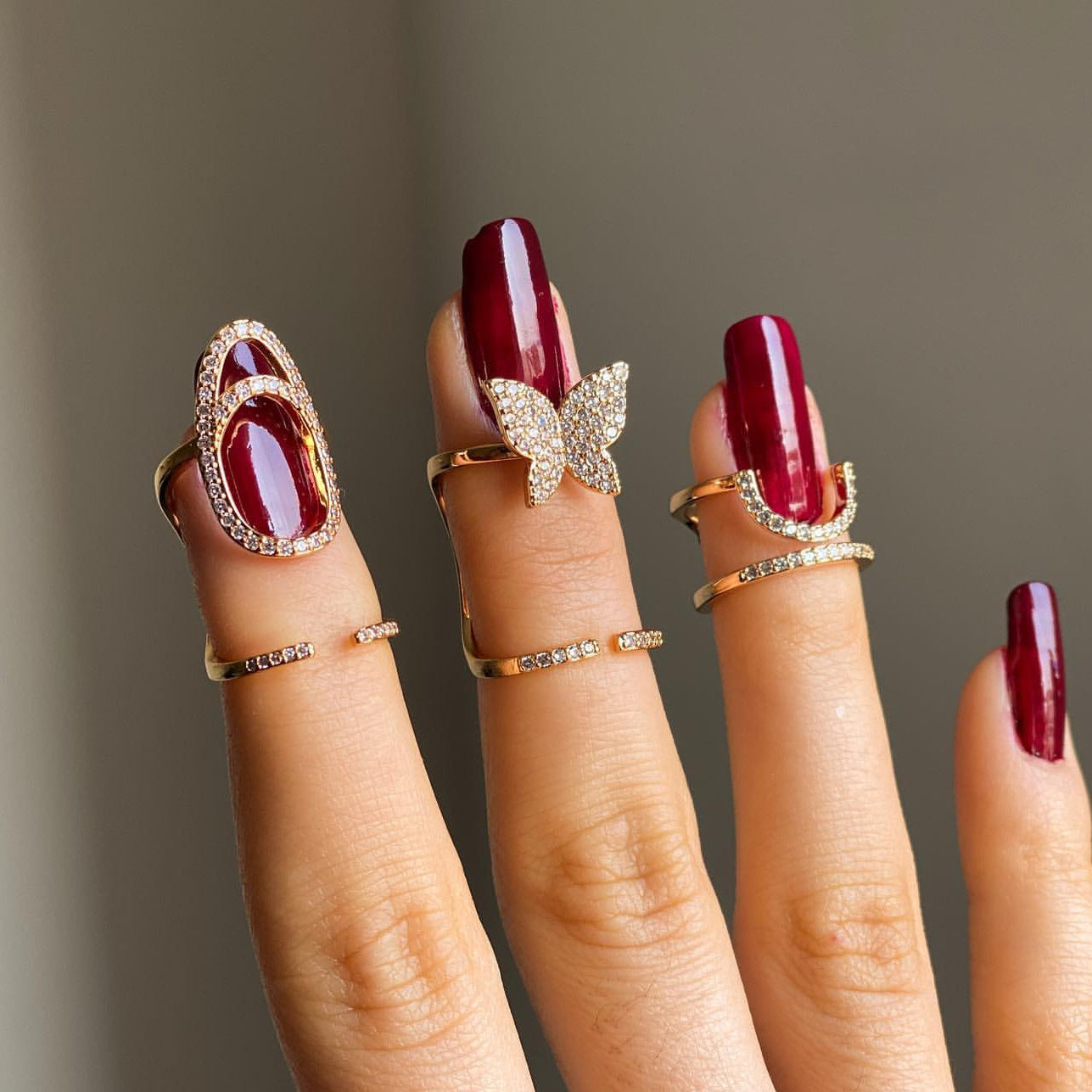 High-grade Female Niche Light Luxury Simplicity Butterfly Adjustable Ring