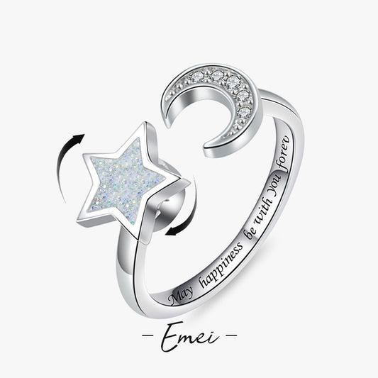 Star Moon Moonlight Fashion Spinning Stress Ring