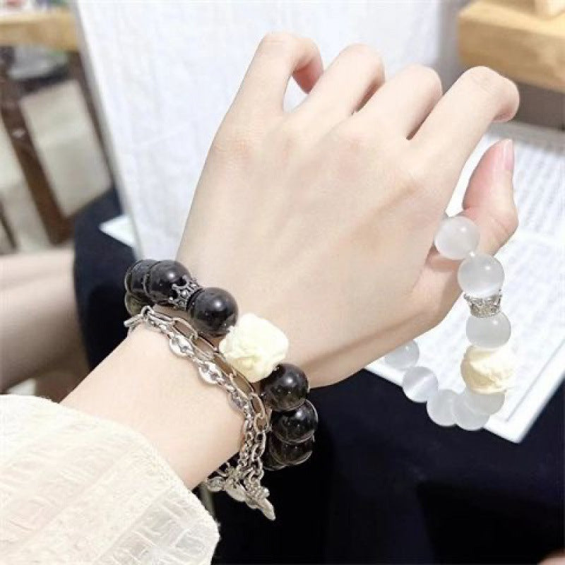 Female Aquamarine Gray Moonlight Natural Crystal Bracelet