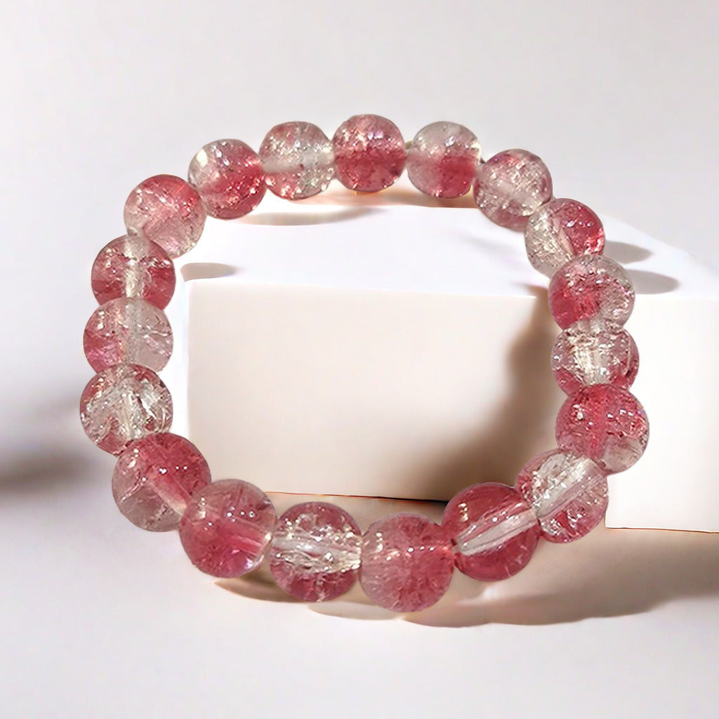 Purple Brushed Floral Beads Female Hand Toy Bracelet