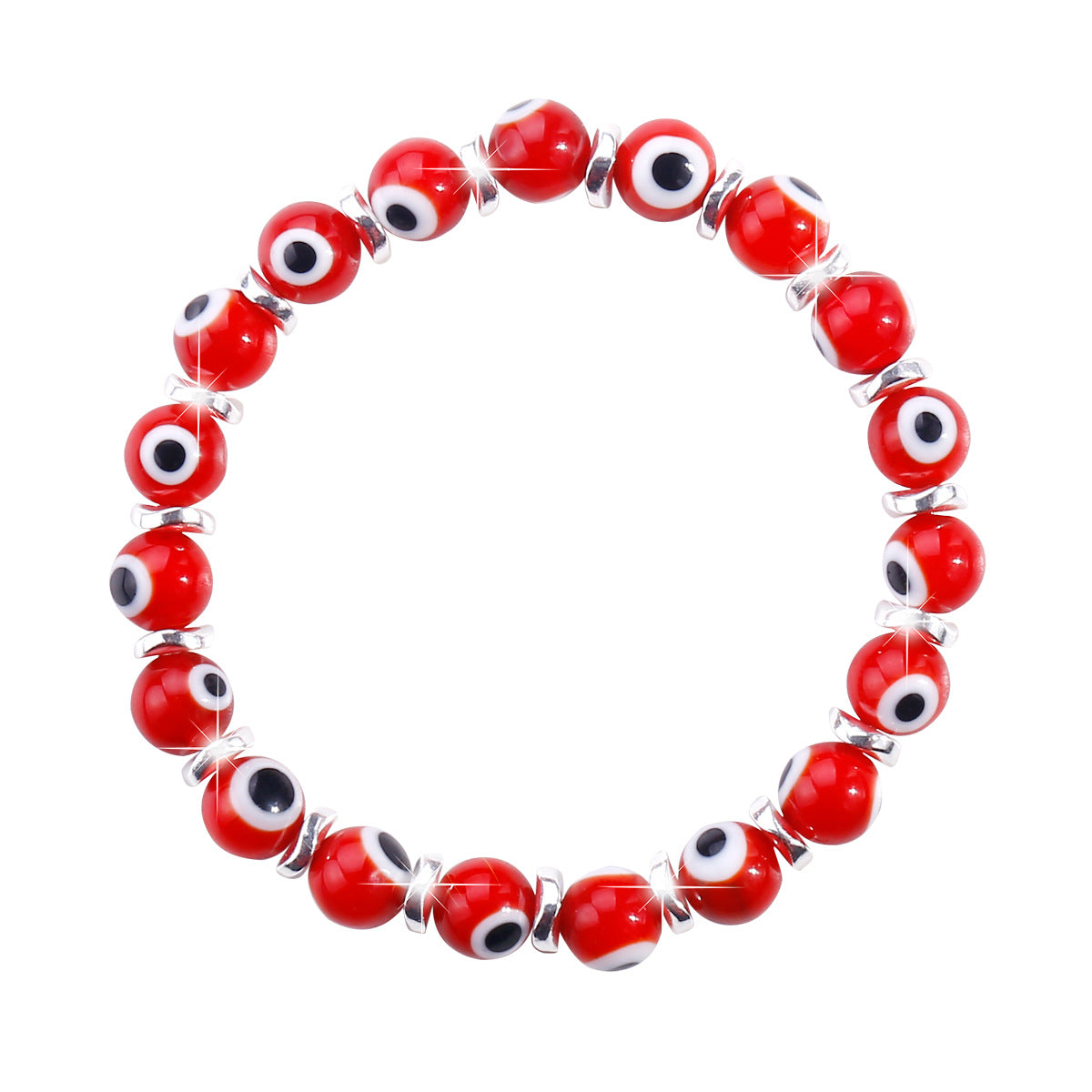 Women's & Men's Haematite Glass Eye Beaded Devil Bracelet