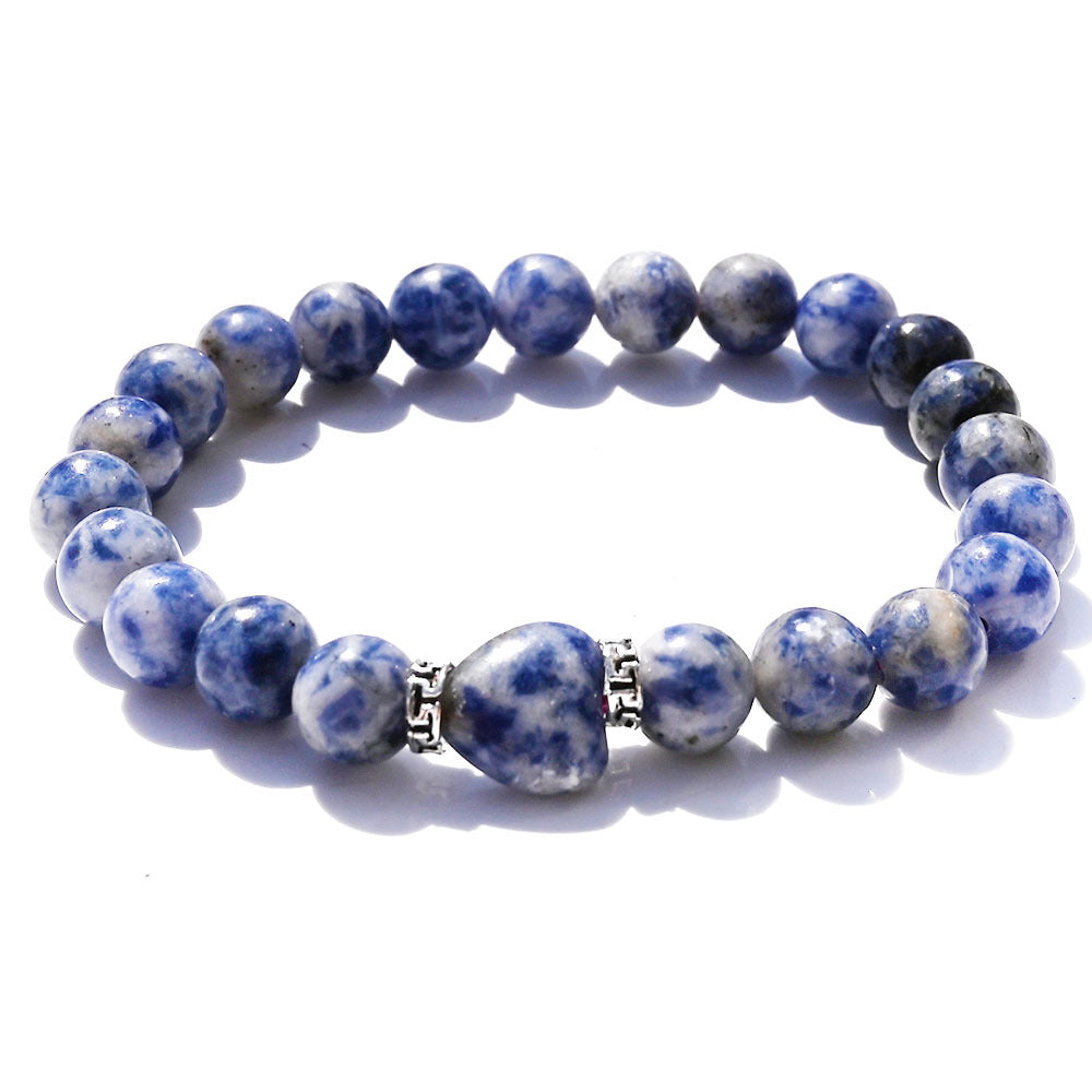 Agate Amethyst Yard Love Heart Tigereye Head Bracelets