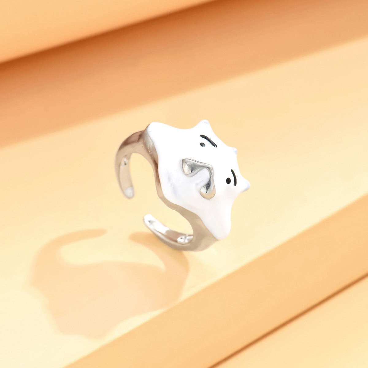 Monster Black Cat Female Dopamine Big Eyes Couple Little Finger Ring