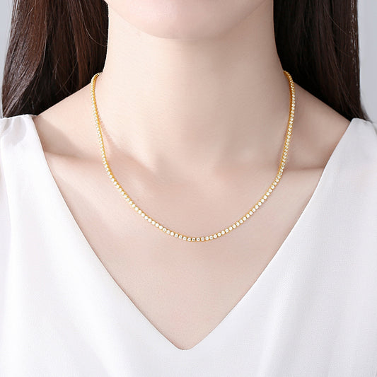 Women's Zircon Claw Chain Fashion Simple Thin Short Copper Necklaces