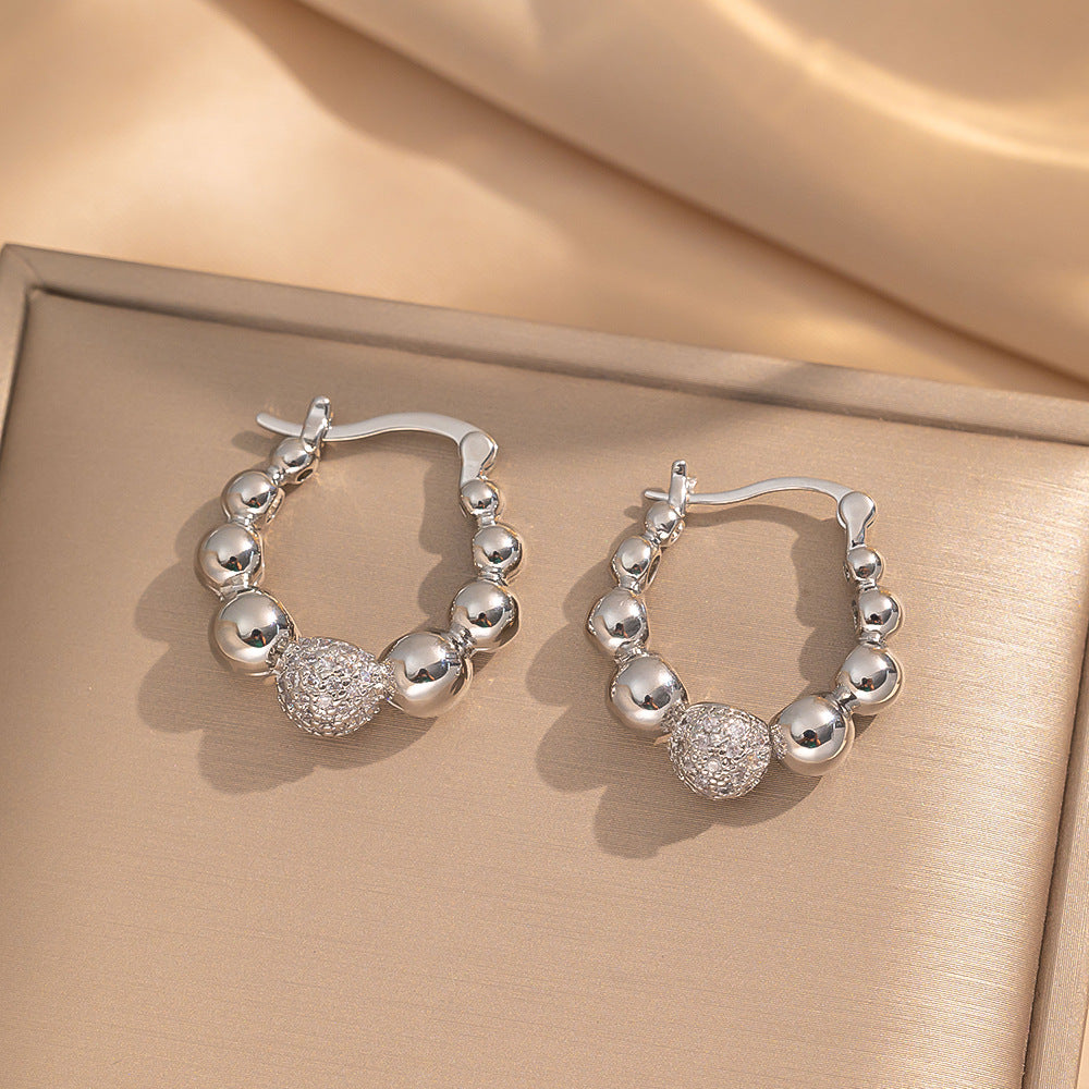 Simple Classic All Match Fashion Zircon Earrings