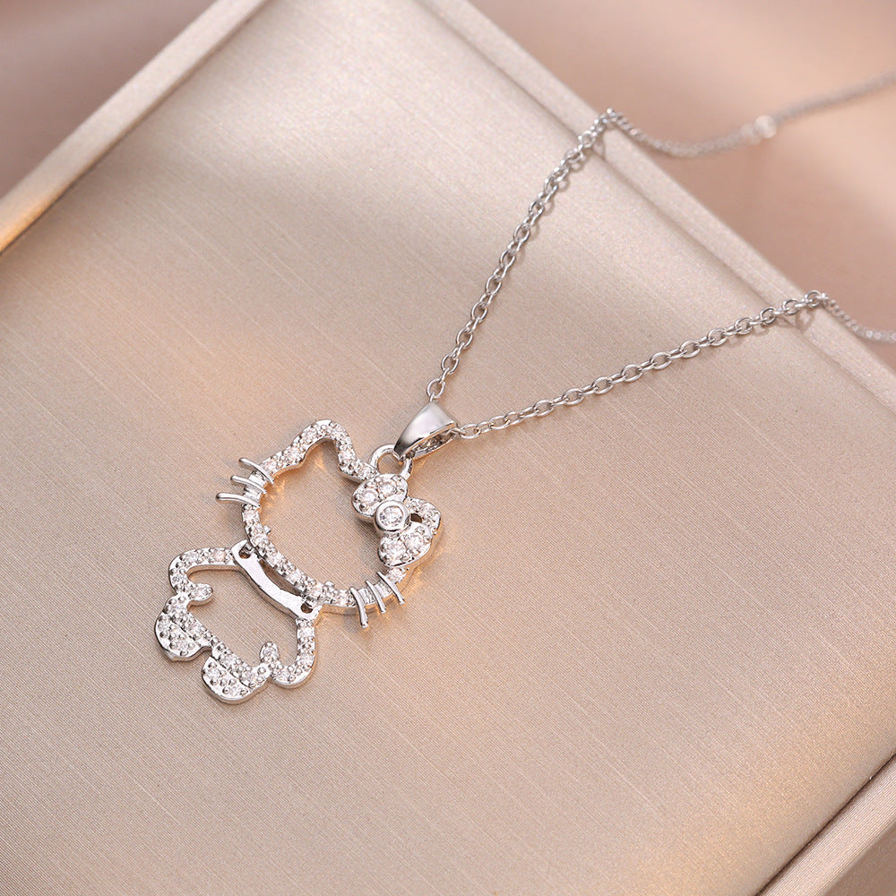 Women's Kitty Zircon Niche Design Fashionable Elegant Necklaces