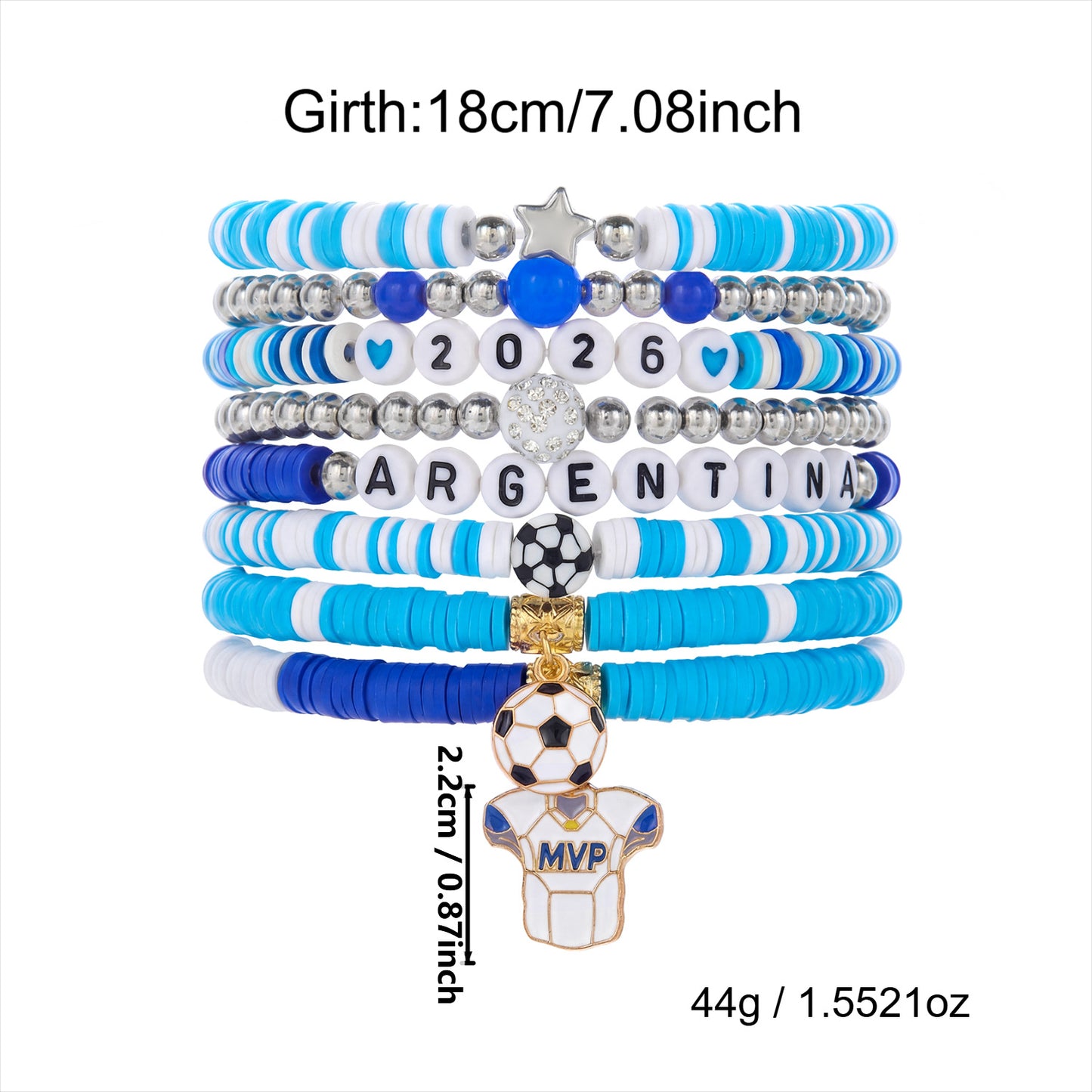 Style Theme Argentina Brazil Germany Football Game Bracelet