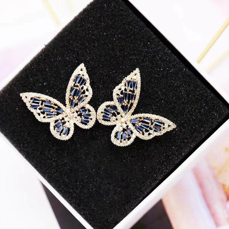 Fashion Zircon Elegant Butterfly Trendy Frosty Rings