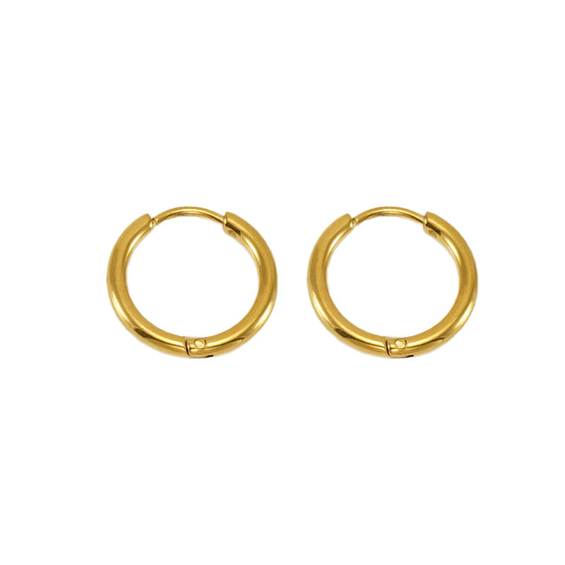 Women's & Men's Stainless Steel Circle Ear Clip Versatile Personality Earrings