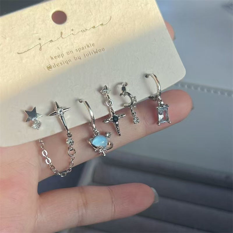 New Women's High-grade Design Butterfly Combination Stud Earrings