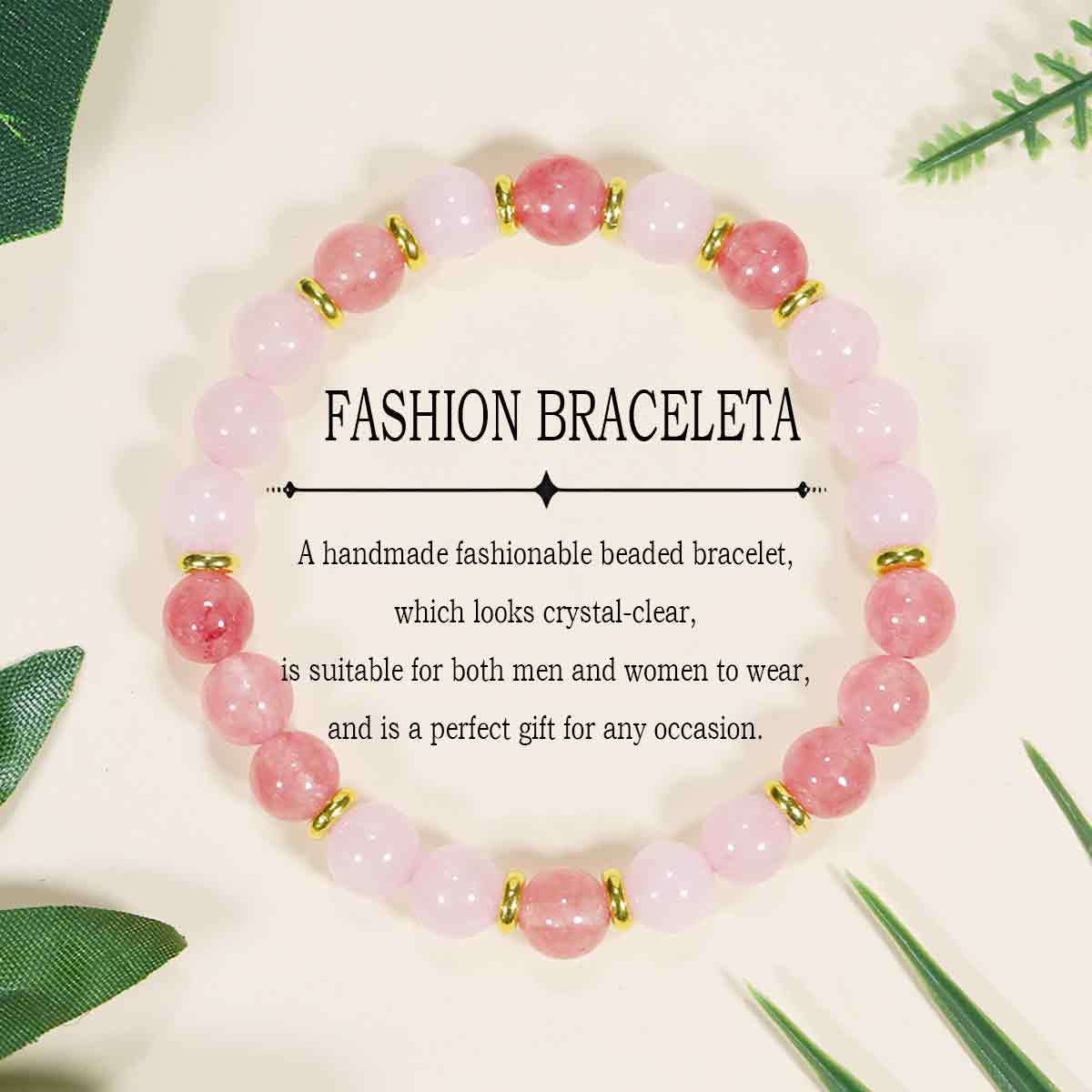 Tigereye Natural Stone Beaded Crystal Unisex Bracelet