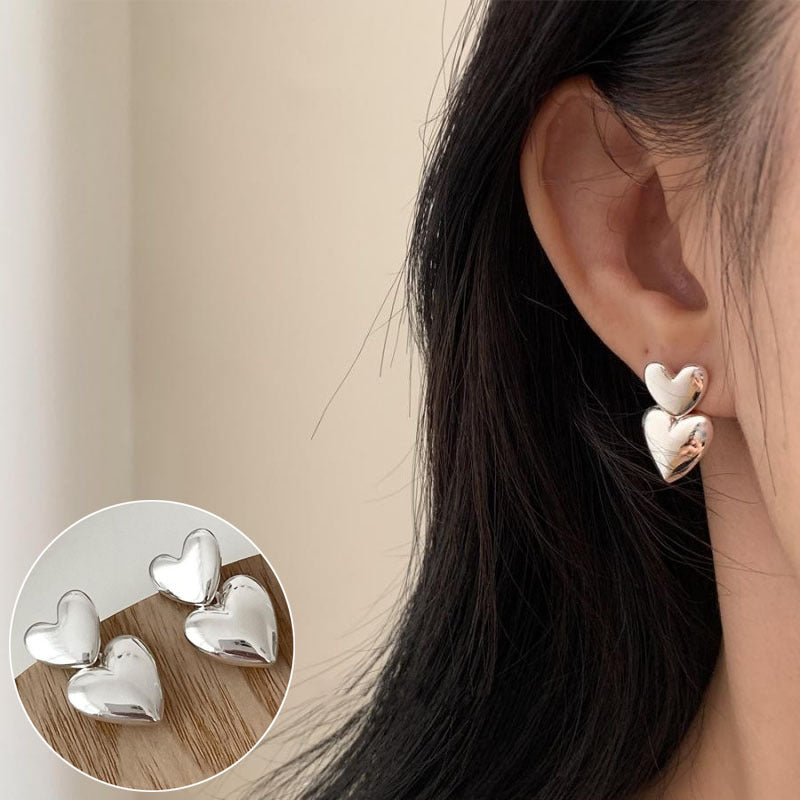 Women's Style Niche Design Sweet Tassel Love Heart Ear Line