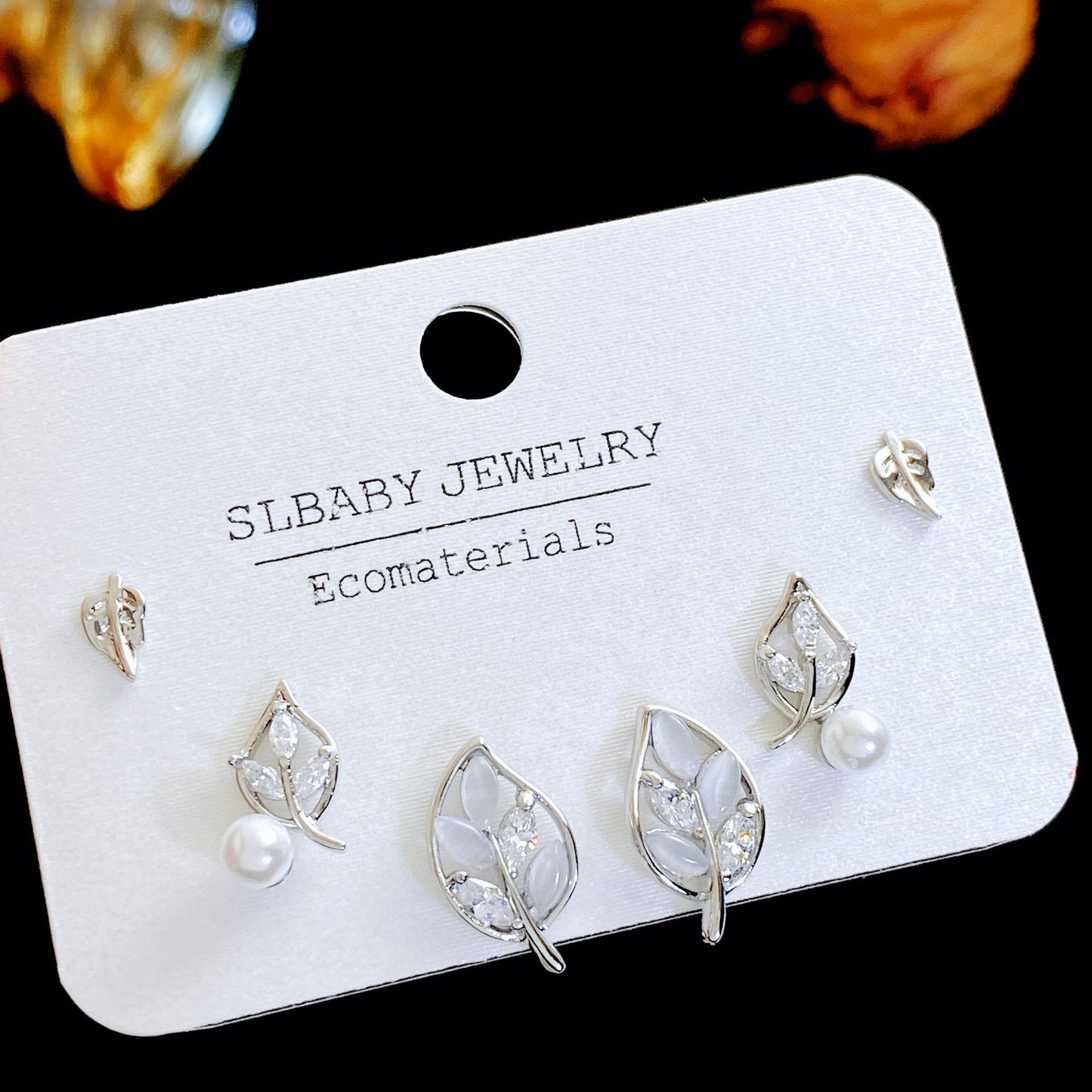 Women's Needle Simple Series Three Pairs Storage Ear Rings