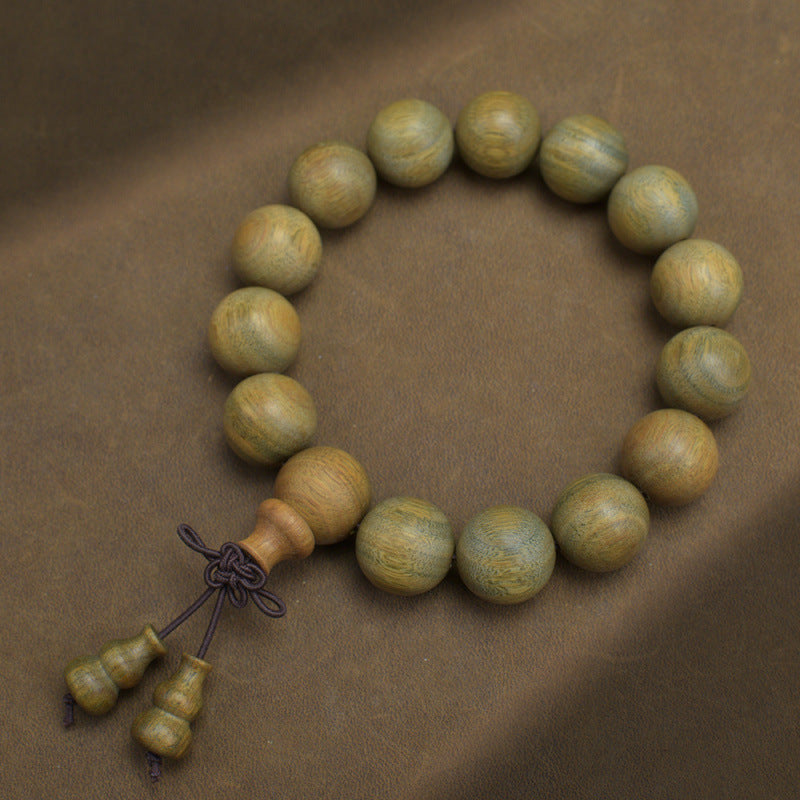 Natural Argentina Green Sandalwood Buddha Beads Ethnic Retro Couple Bracelet