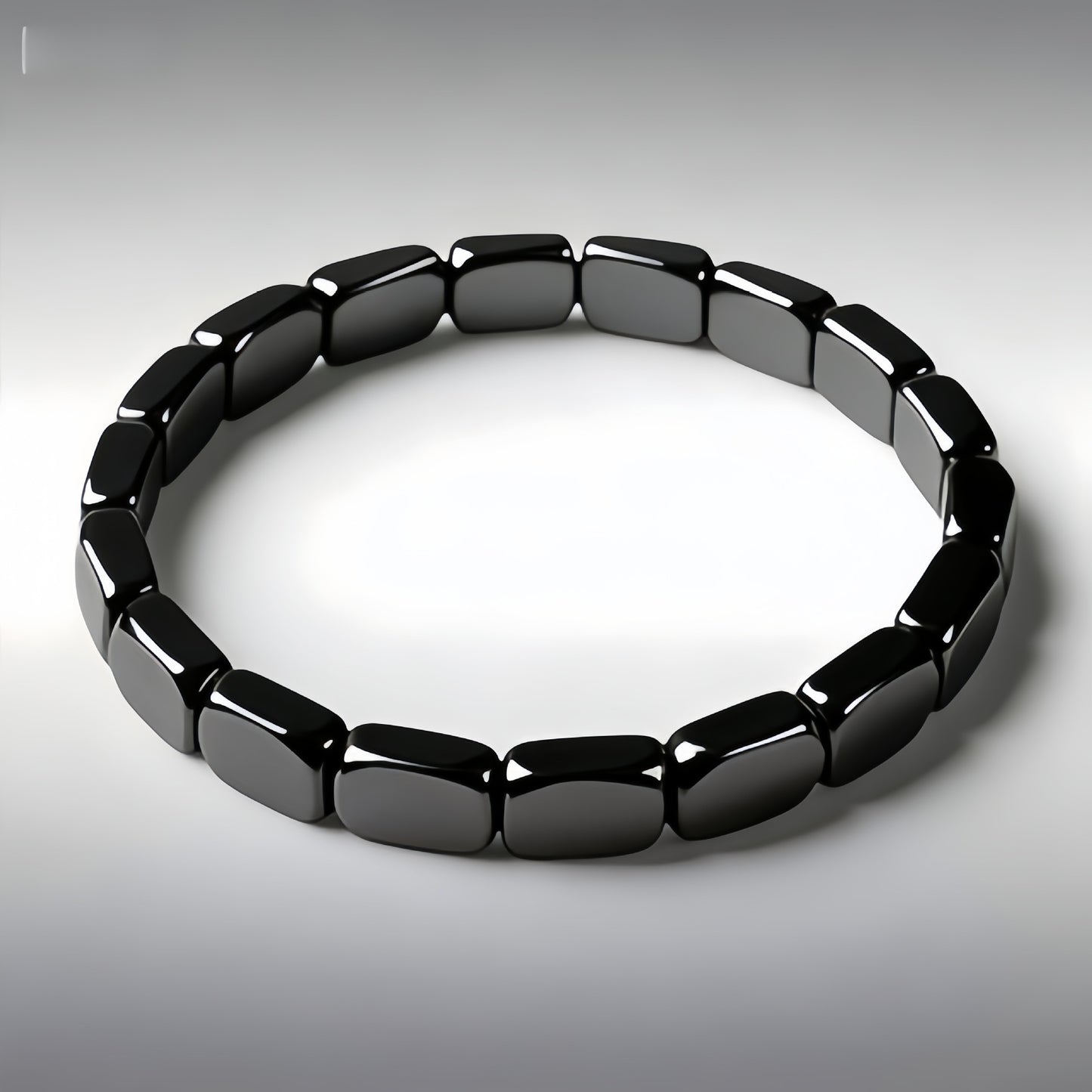Women's & Men's Fashion Hematite Haematite Stretch Square Beaded Bracelets